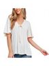 Mittoshop Solid White Flutter Sleeve Tie Front Top in Ivory Size S - photo 2