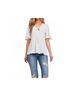 Mittoshop Solid White Flutter Sleeve Tie Front Top in Ivory Size M - photo 4