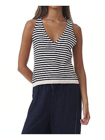 Splendid Cambell Sweater Tank in Navy White (view 2)