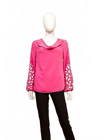 Samuel Dong Women's Blouse in Fuchsia (view 2)