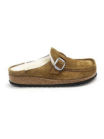 Birkenstock Women's Buckley Shearling Clogs in Tea (view 1)