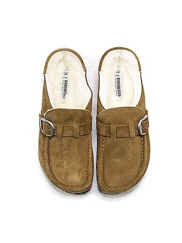 Birkenstock Women's Buckley Shearling Clogs in Tea (view 2)