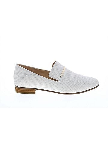 Clarks Women's Pure Viola Trim Leather Loafers in White Snake (view 1)