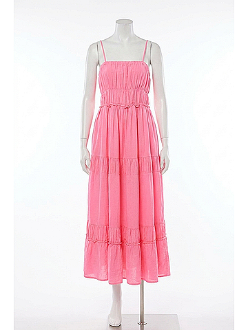 Vintage Havana Gauze Maxi Dress in Hot Pink (view 1)