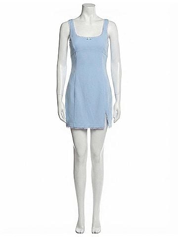 Amanda Uprichard Valetta Mini Dress in Sky Blue (view 1)