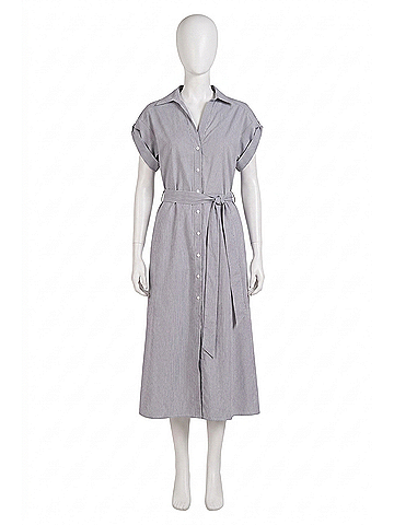 Elan Stripe Midi Dress in Gray (view 1)