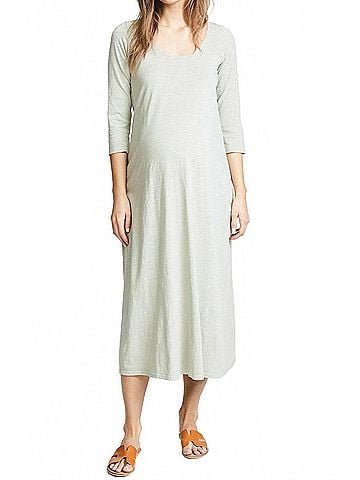 Hatch Maternity Cotton Maxi Dress in Sage (view 2)