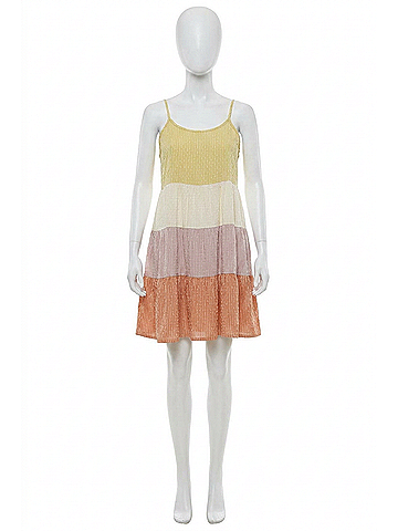 Mystree Block Babydoll Dress in Multicolor (view 1)