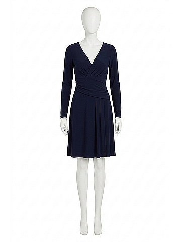 Ralph Lauren Jersey Long Sleeve Dress in Black (view 1)