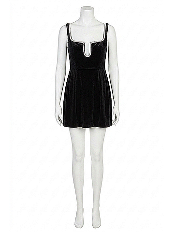 Self-Portrait Velvet Mini Dress in Black (view 1)