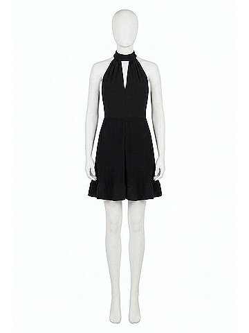 Milly Libby Pleated Miini Dress in Black (view 1)