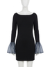 STAUD Solid Black Hawthorne Mini Dress in Black/Navy Size M - photo 1