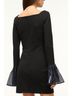 STAUD Solid Black Hawthorne Mini Dress in Black/Navy Size M - photo 3