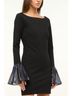 STAUD Solid Black Hawthorne Mini Dress in Black/Navy Size M - photo 4