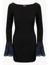 STAUD Solid Black Hawthorne Mini Dress in Black/Navy Size M - photo 5