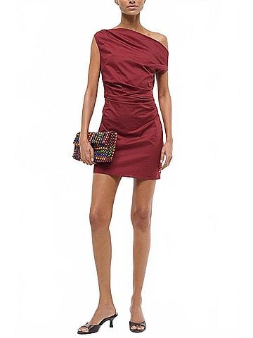 STAUD Phare Mini Dress in Sangria (view 2)