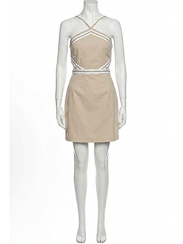 Trina Turk Grasse Linen Halter Dress in Biarritz Beige (view 1)