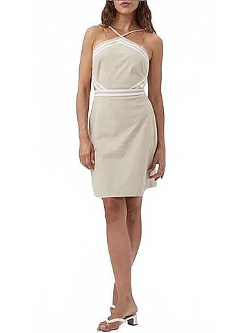 Trina Turk Grasse Linen Halter Dress in Biarritz Beige (view 2)