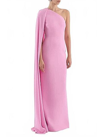 Rebecca Vallance Women's Odetta One Shoulder Gown in Pink (view 2)