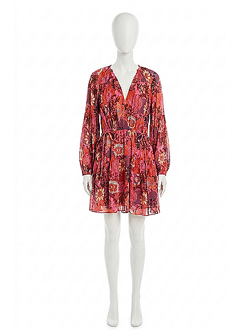 A.L.C. Elise Silk Floral Mini Dress in Pink (view 1)