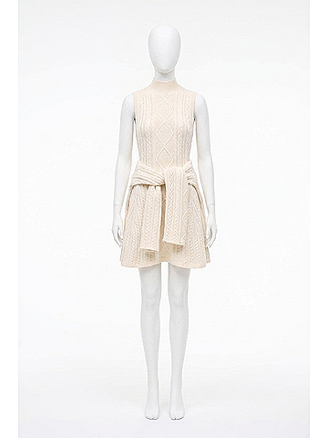 STAUD Charade Mini Sweater Dress in Ivory (view 1)