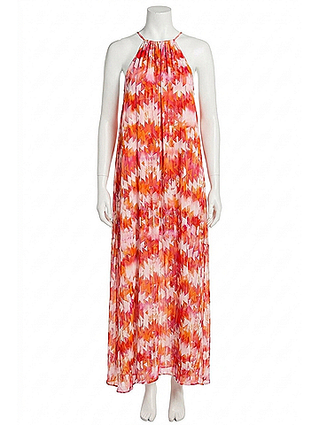 Show Me Your Mumu Rochester Maxi Halter Dress in Orange Pink (view 1)