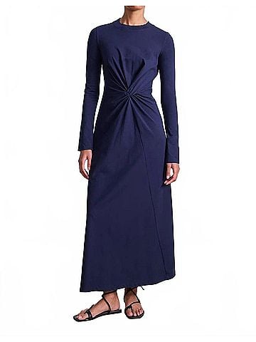Apiece Apart Long Sleeve Volta Midi Dress in Navy (view 2)