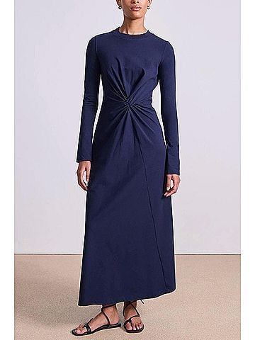Apiece Apart Long Sleeve Volta Dress in Navy (view 2)