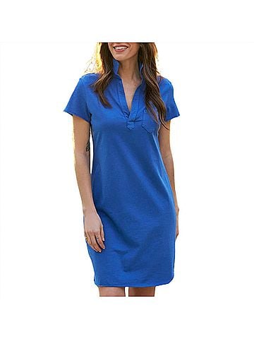 Frank & Eileen Women's Lauren Mini Dress in Blue Bird (view 2)