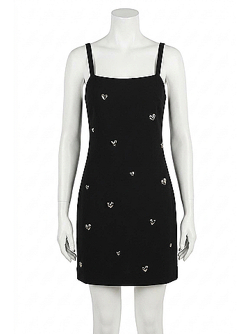 Milly Colette Heart Applique Mini Dress in Black (view 1)