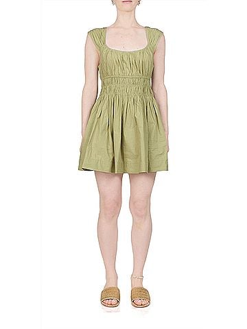 Ciao Lucia Abella Cotton Mini Dress in Khaki (view 2)