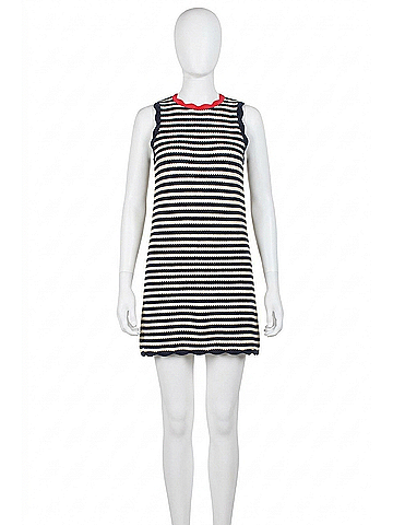 Ciao Lucia Fasano Striped Crochet Mini Dress in Stripe (view 1)