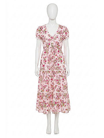 Banjanan Poppy Dress in Pink Multi (view 1)