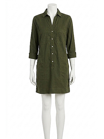 Frank & Eileen Southern Long Sleeve Playsuit Dress in Hunter Green (view 1)