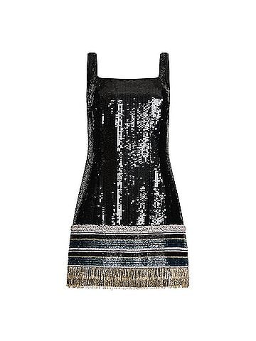 Amanda Uprichard Augustine Sequin Mini Dress in Black Multi (view 1)