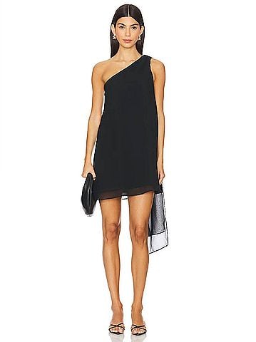 Amanda Uprichard Elisa Mini Dress in Black (view 2)