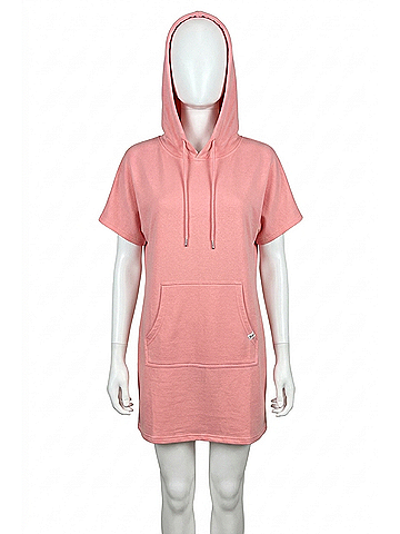 Simply Southern Betsy Short-Sleeved Hoodie Dress in Coral (view 1)