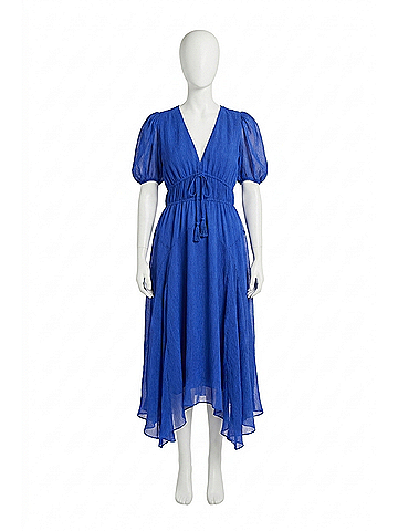 Minkpink Lily Hanky Hem Midi Dress in Saphire (view 1)