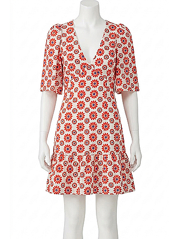 Rhode Mariana Mini Dress in Retro Fleur Pink (view 1)