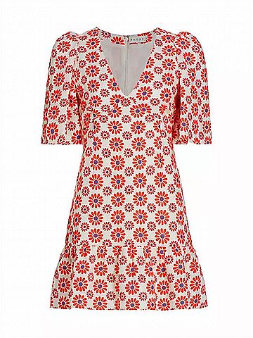 Rhode Mariana Mini Dress in Retro Fleur Pink (view 2)