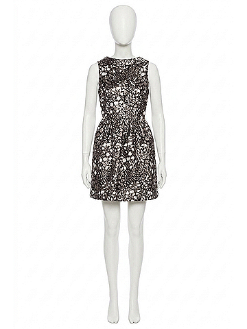 Badgley Mischka Jacquard Sleeveless Halter Dress in Black/Gold (view 1)