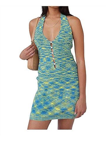 Nia Fabianna Knit Dress in Green (view 2)