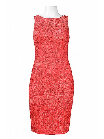Sue Wong Soutache Embroidered Dress in Flame (view 1)