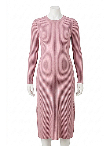 Hatch Eliana Cotton Rib Sweater Dress in Mocha Rose (view 1)