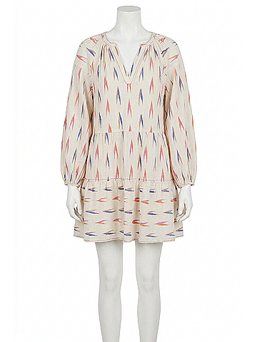Velvet by Graham & Spencer Velvet Ikat Weave Romee Dress in Cream (view 1)