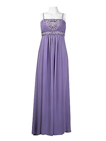 Sue Wong Spaghetti Strap Empire Waist A Line Dress in Periwinkle (view 1)