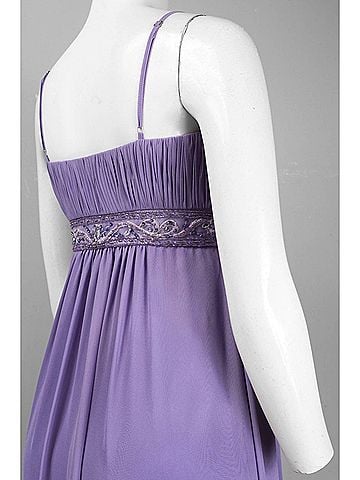 Sue Wong Spaghetti Strap Empire Waist A Line Dress in Periwinkle (view 2)
