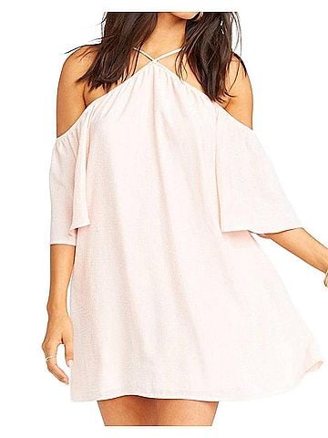 Show Me Your Mumu Lindsay Halter Dress in Speckle Dots Pink (view 2)