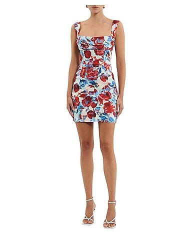 Rebecca Vallance Fleurette Mini Dress in Red Poppy (view 2)