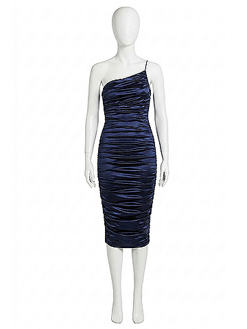 Nookie Satin Cupid Midi Dress in Navy Blue (view 1)